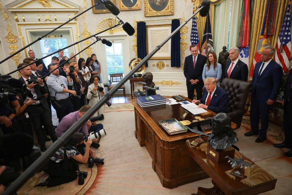Trump prohibited CNN, MS NOW and Politico from covering events at the White House last Friday because of their unfavorable coverage (Getty Images)