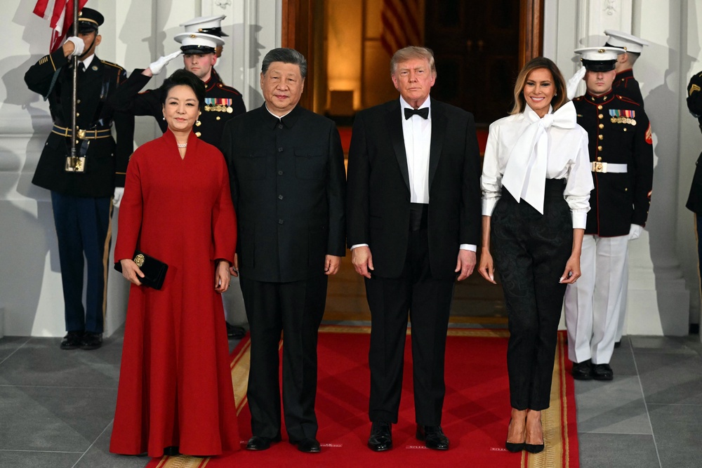 The White House has blocked CNN and MS NOW from covering Chinese President Xi Jinping’s arrival at the White House for a state dinner with Donald Trump, according to the networks (AFP via Getty Images)