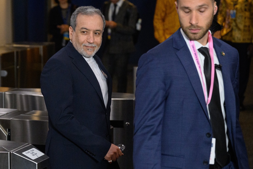 Iranian foreign minister Abbas Araghchi at the UN headquarters on 22 September (Getty)