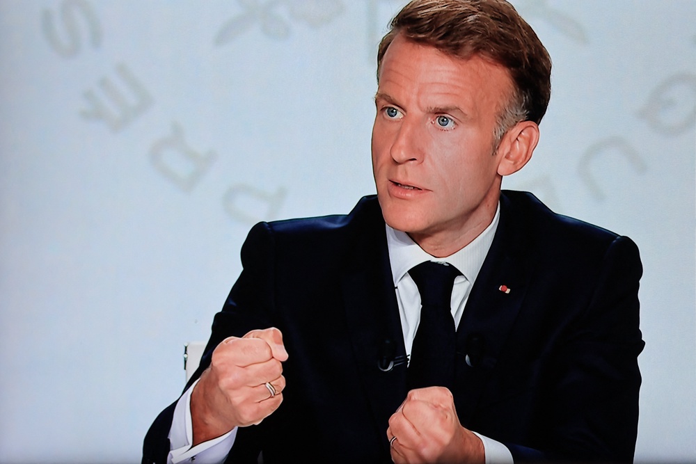 Emmanuel Macron in Paris on Thursday (AFP/Getty)