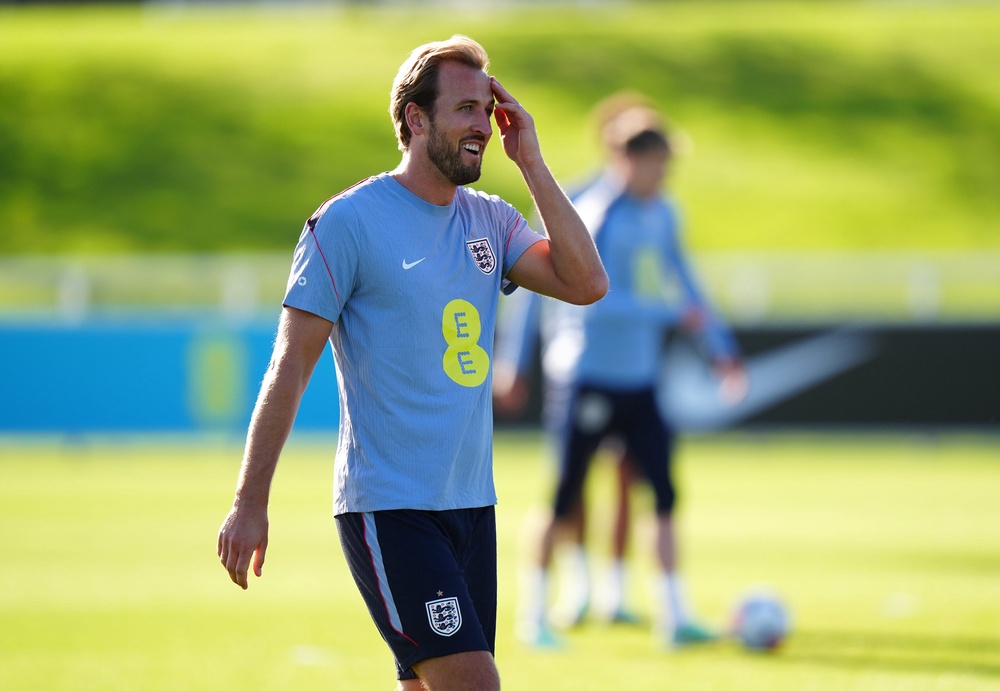 Kane, pictured in England training this week, is favourite to win the Ballon d'Or (PA)