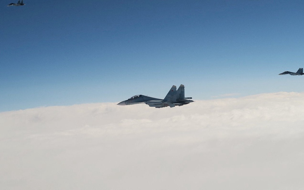 Russian Su-30 fighter jets fly in the international airspace over the Gulf of Finland, September 24 (Reuters)