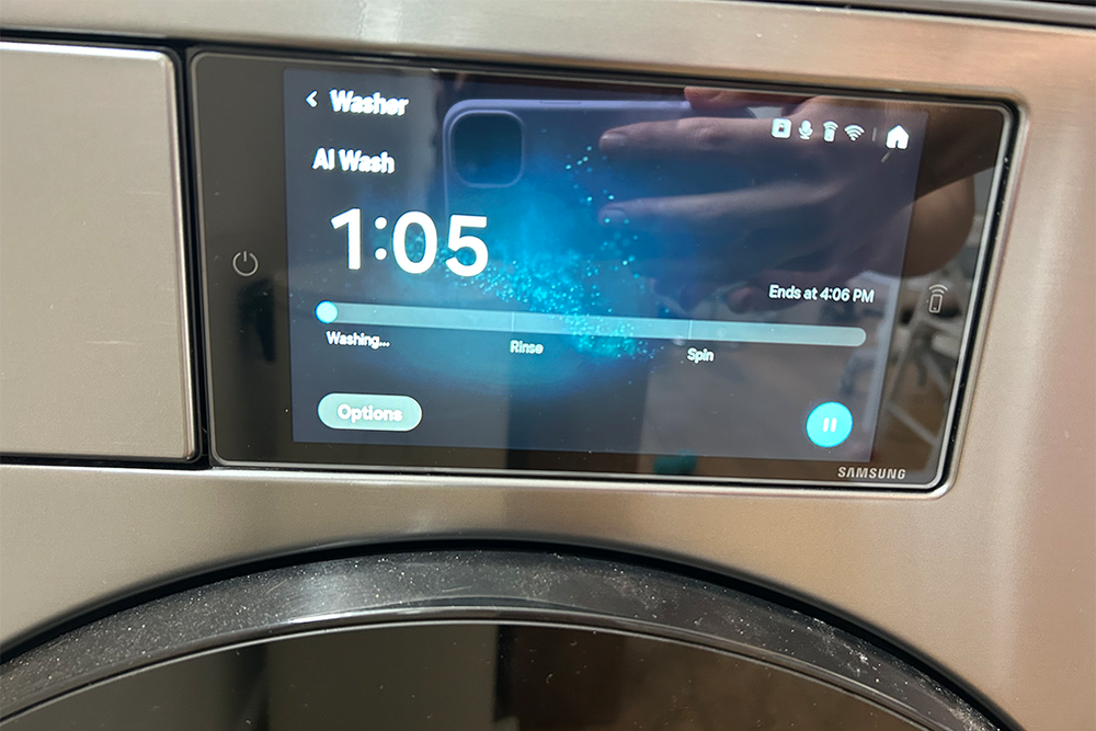 AI wash adjusts the washing options to use the least amount of time and detergent (Sarah Michael/The Independent)
