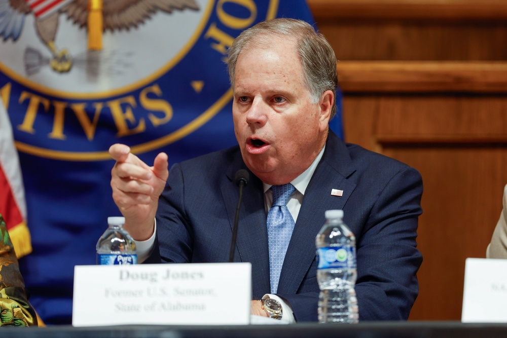 Former Sen. Doug Jones, the Democratic nominee for governor of Alabama, calls Tuberville’s remarks the ‘strangest’ he’s ever heard on the Senate floor (Getty)