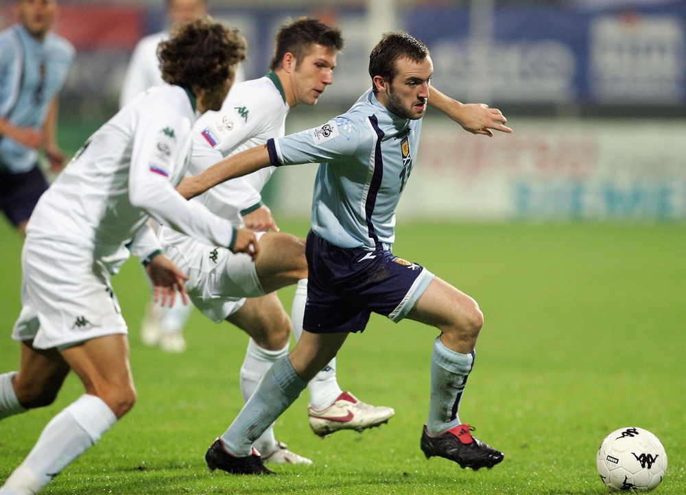 James McFadden scored in a 3-0 World Cup qualifying win over Slovenia in 2005 (Getty)