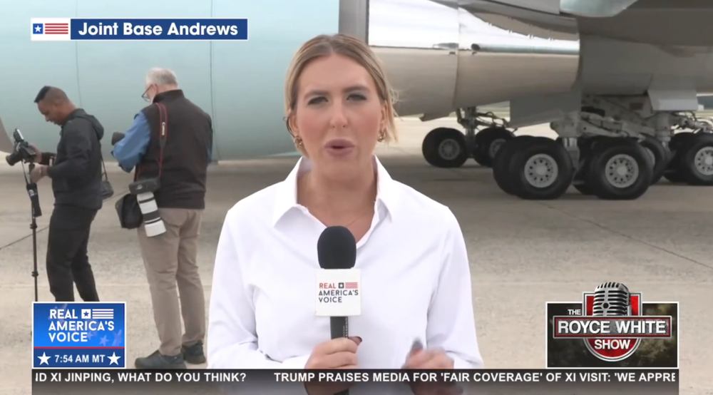 Reporters from Real America’s Voice and LindellTV will travel aboard Air Force One on Saturday, while CNN has been banned (Real America's Voice, X)