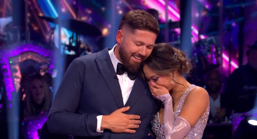 John Nellis and Katya Jones receiving glowing feedback from the judges on Saturday (BBC)