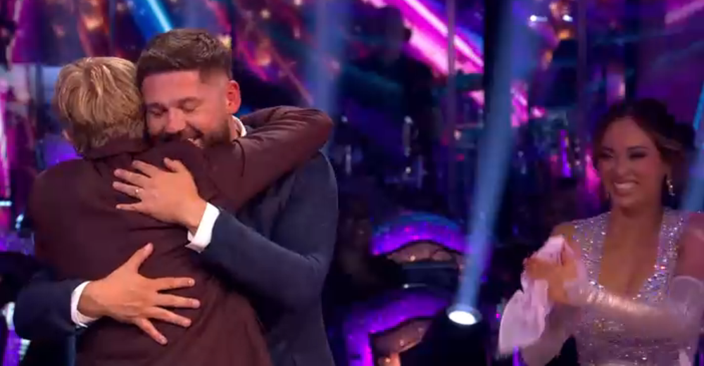 Josh Widdicombe gave John Nellis a hug (BBC)