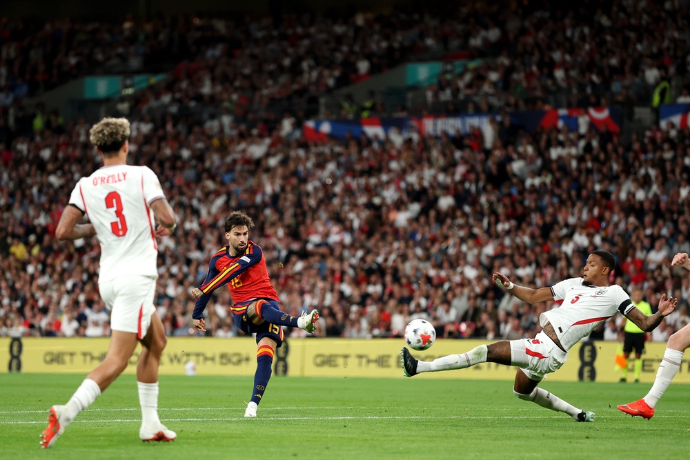 Alex Baena came off the bench to equalise after Nico O'Reilly gave the ball away (Getty)