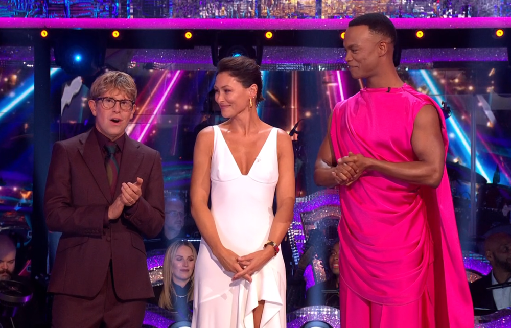 The new trio: Josh Widdicombe, Emma Willis and Johannes Radebe (BBC)