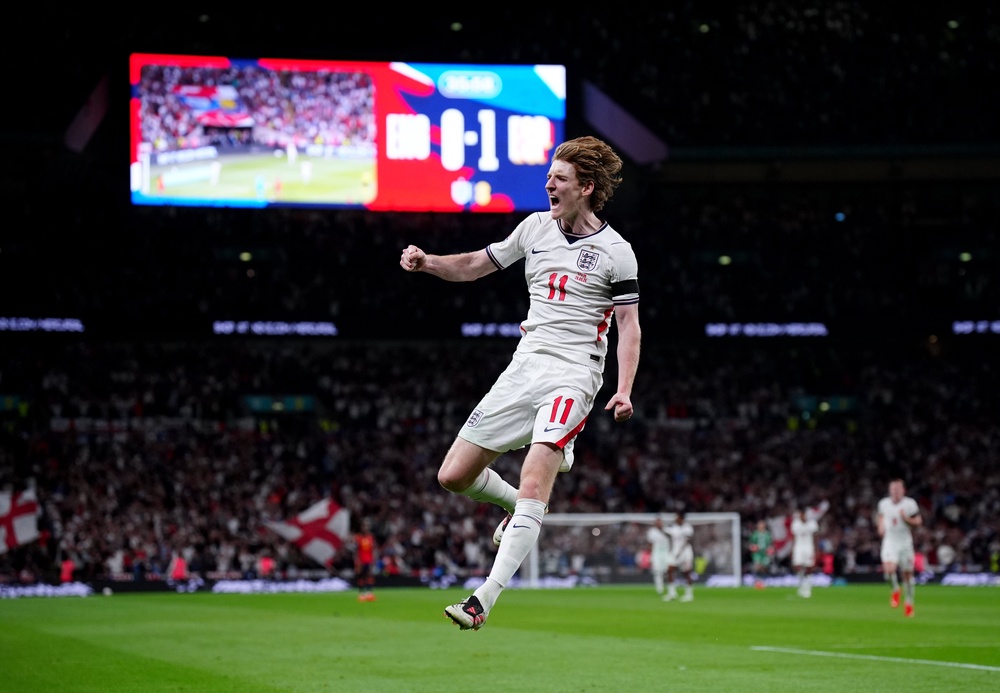 Gordon celebrates after scoring the equaliser (PA)