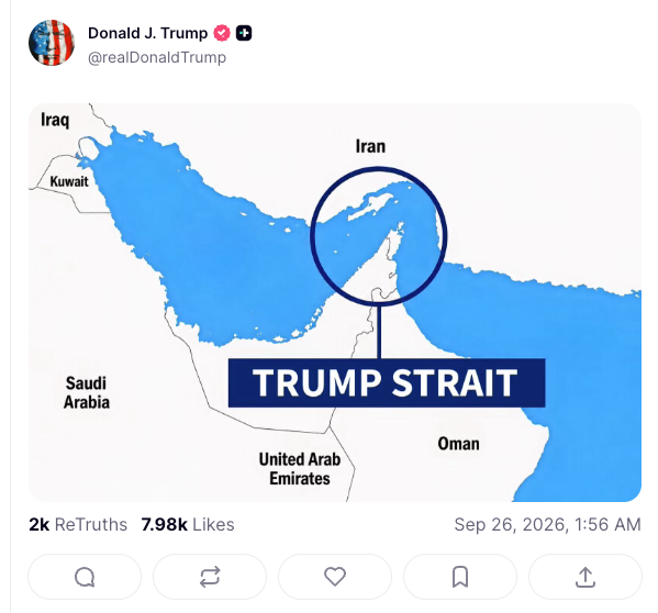 Donald Trump's Truth Social post (Truth Social)