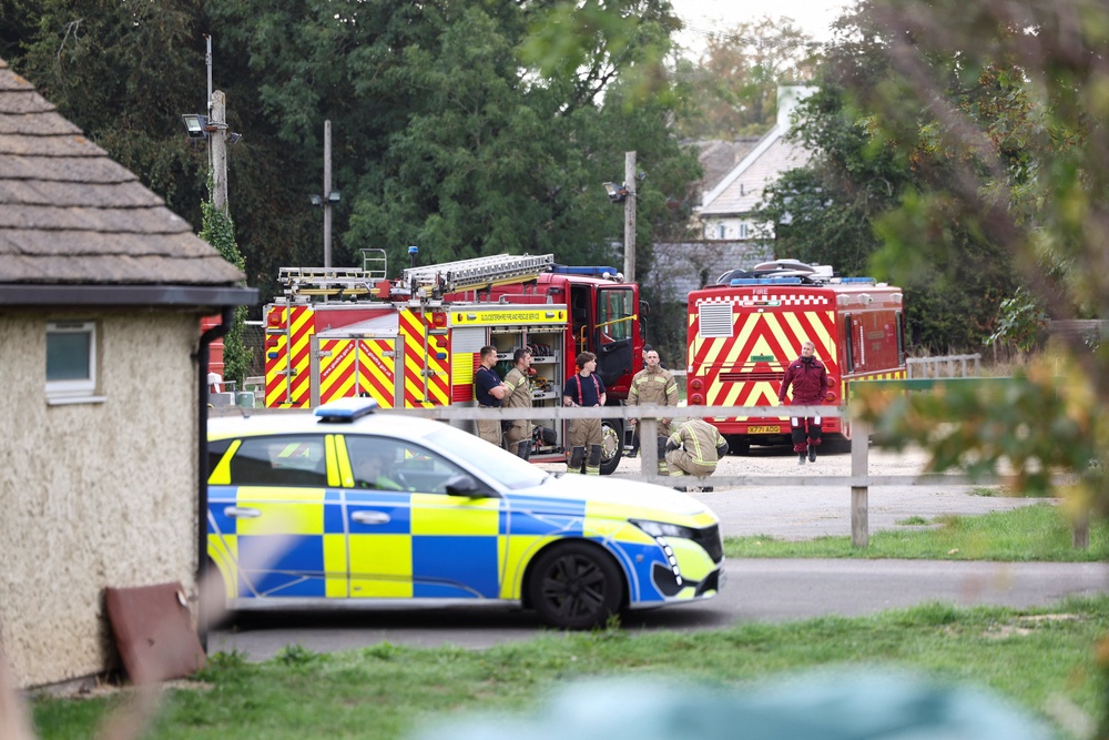 Fire crews at the scene of the incident in Gloucestershire (Reuters)