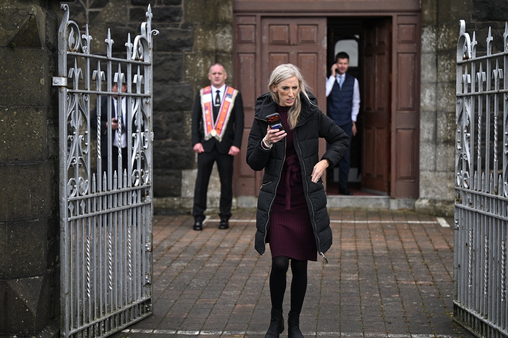 Carla Lockhart, stands outside Drumcree Church (Getty)