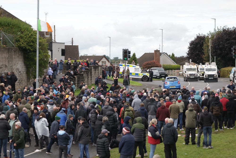 A standoff continues as protesters block Garvaghy Road (PA)