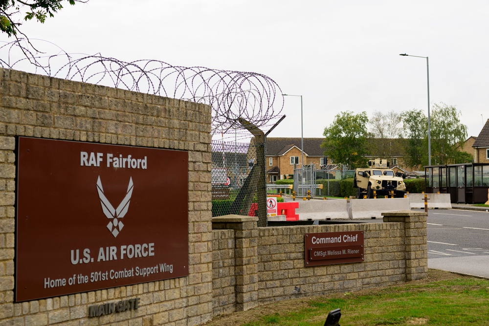 RAF Fairford in Gloucester is the base for the US Air Force 501st Combat Support Wing (Getty)