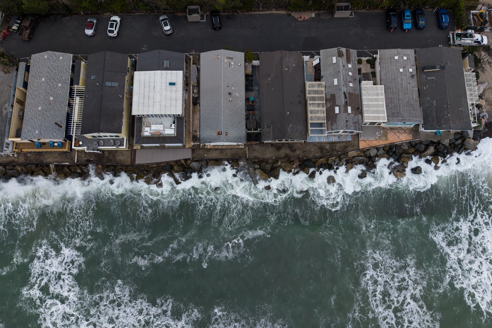 Oceanfront homes along the coastline near North Beach in San Clemente (AP)