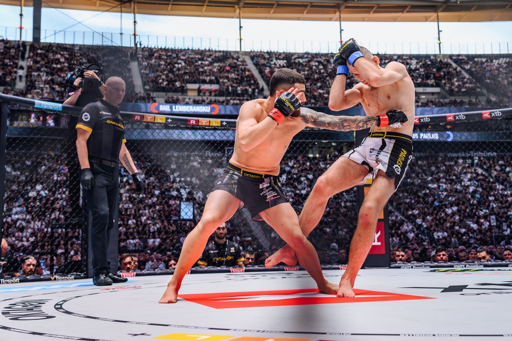 The stadium had filled up nicely by just the second prelim fight (Oktagon)