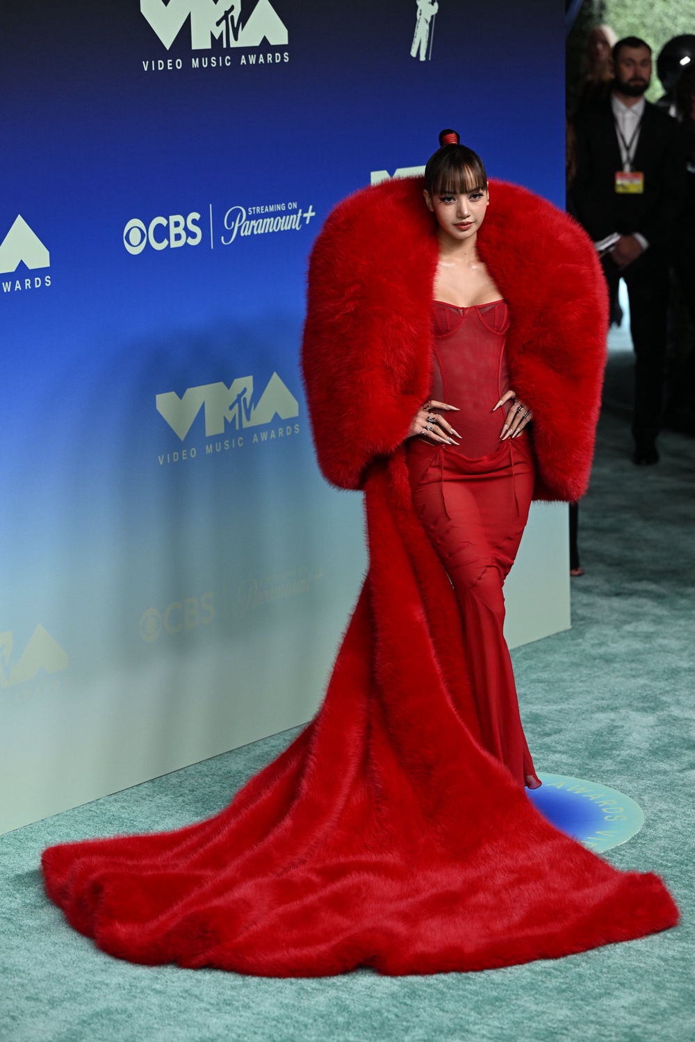 Blackpink’s Lalisa Manobal may have won the night with his crimson cascading gown and oversized fur coat. It’s breathtaking and perfectly eccentric (PA)