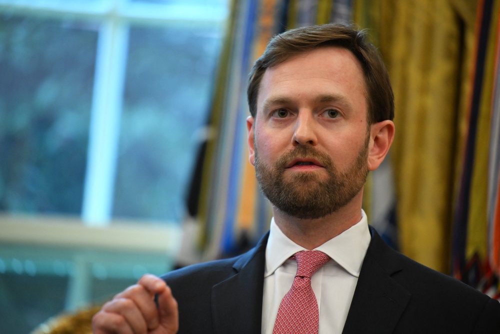 Federal Trade Commission (FTC) Chairman Andrew Ferguson speaks after President Donald Trump signed an executive order on fraud in the Oval Office at the White House (AFP/Getty)