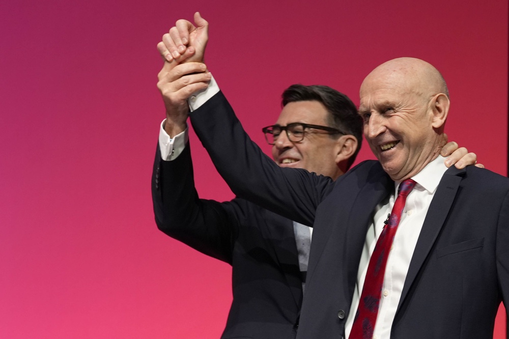 Prime Minister Andy Burnham with his Chancellor John Healey at the party conference (Peter Byrne/PA) (PA Wire)