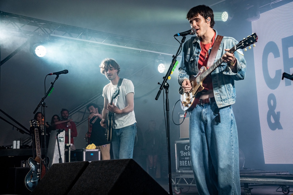 Cruz Beckham and the Breakers performing on the Canopy stage during the Reading Festival at Little John's Farm, Reading, Berkshire (PA)
