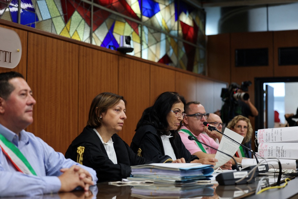 The presiding judge of the court, Paola Roja, speaks on the day of the verdict in the trial of four Egyptian security officers (Reuters)