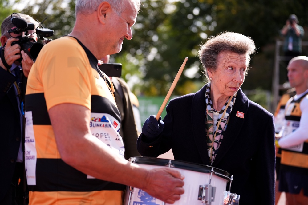 The Princess Royal at the University of York Athletics Track, on day two of Sir Kevin Sinfield’s 7 in 7: The Grand Finale 2026 Challenge (Dominic Lipinski/PA) (PA Wire)
