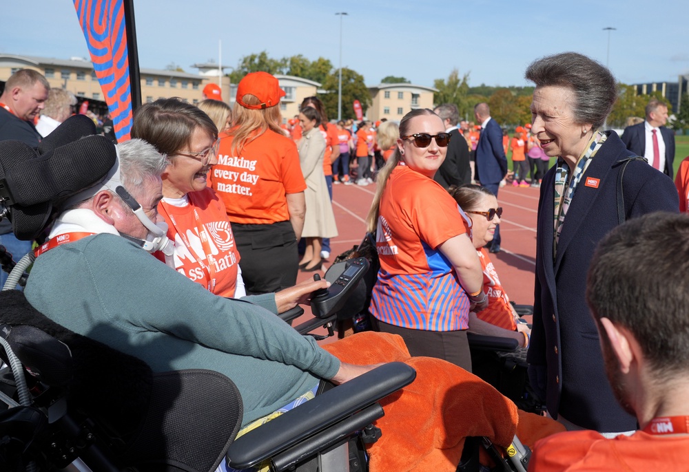 The Princess Royal chatted to people who had come to support the event, including many living with MND (Dominic Lipinski/PA) (PA Wire)