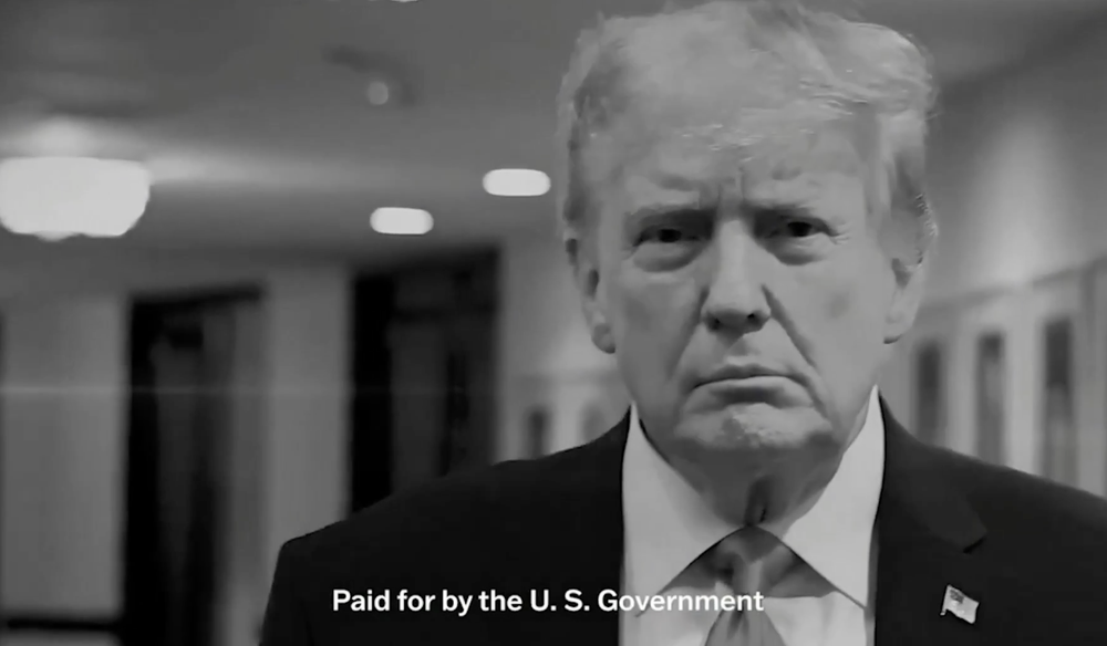 The White House has released a series of publicly funded ads promoting Donald Trump's administration, one of which aired during last Sunday’s NFL games (White House)