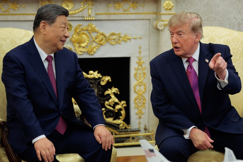 Trump and Xi at the White House on September 24 (Getty)