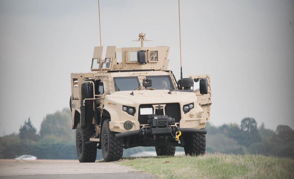 A military vehicle at RAF Fairford (Ben Birchall/PA) (PA Wire)