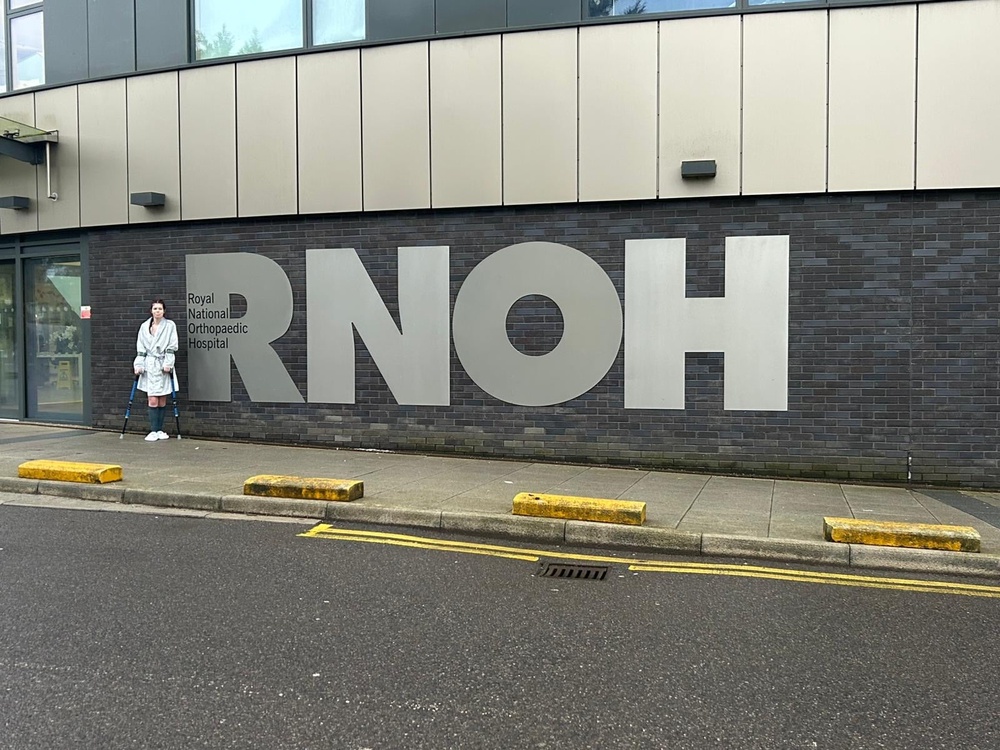 Jessica outside RNOH, where she had her spinal surgery (Collect/PA Real Life)