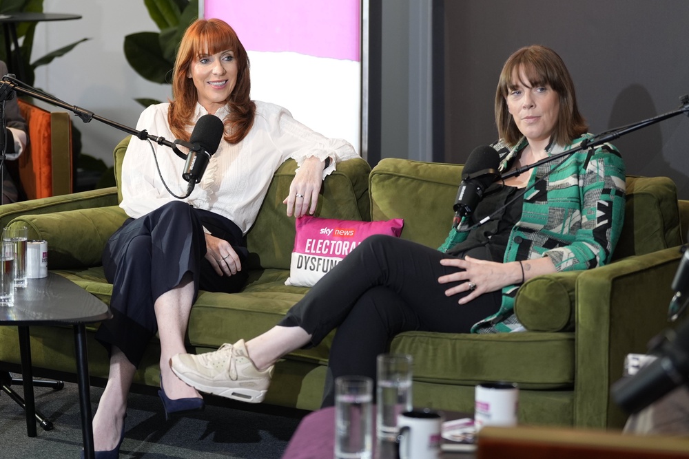 Housing Secretary Angela Rayner with Labour MP Jess Phillips during the recording of the Electoral Dysfunction podcast (Peter Byrne/PA) (PA Wire)