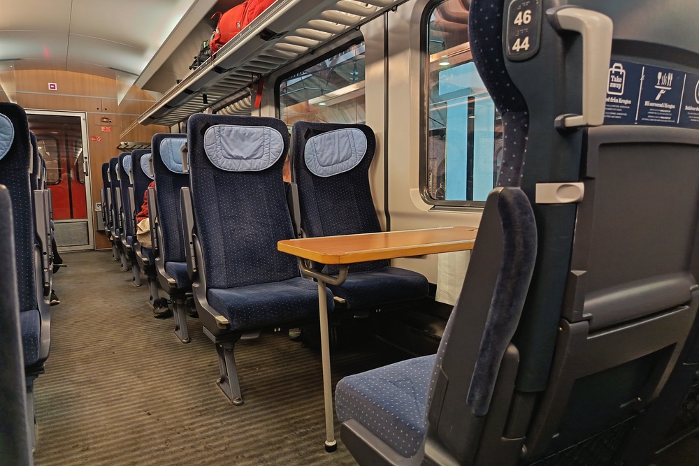 A view of the carriage on the Malmo to Oslo train (Rebecca Crowe)