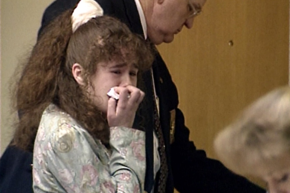 Christa Pike cries after being sentenced to death in 1996. She is due to be executed this week (AP)