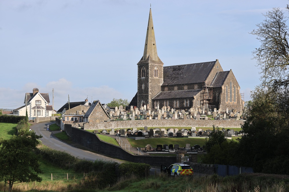 A PSNI vehicle near Drumcree Church on Tuesday (Liam McBurney/PA) (PA Wire)