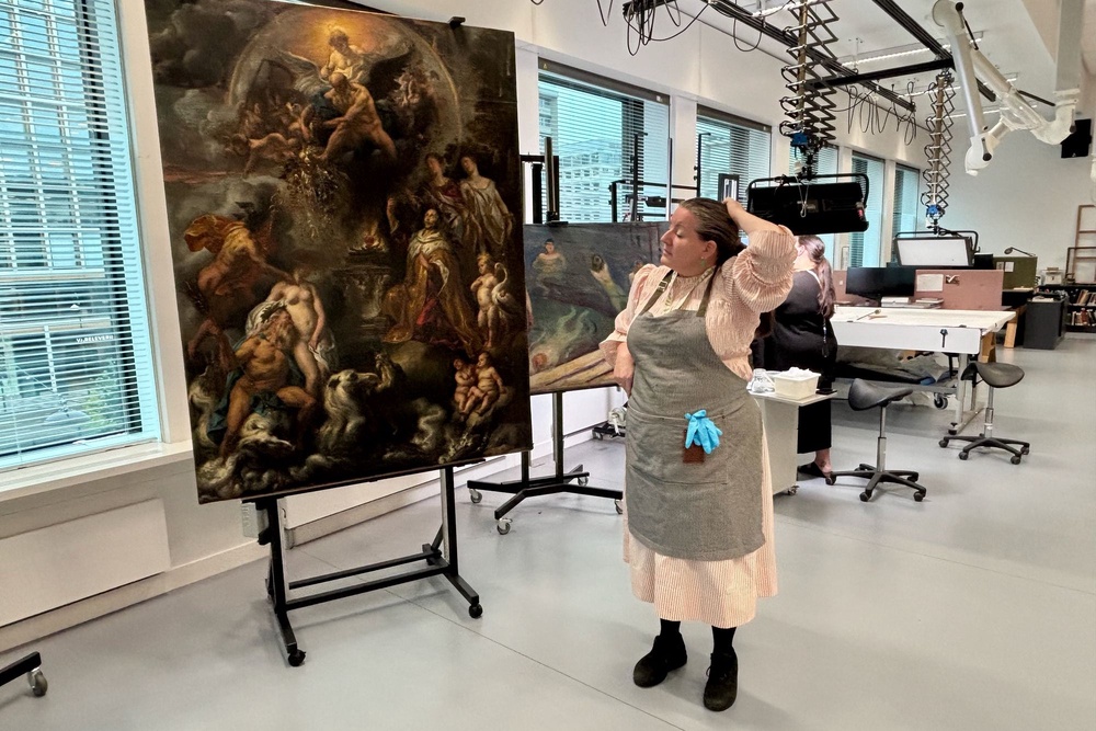 Ida Bronken, senior conservator at the National Museum in Oslo explains the process behind restoring artworks (Mike Unwin)
