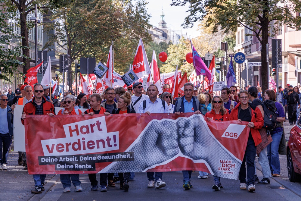There have been widespread protests across Germany in recent weeks against plans to introduce massive spending cuts in healthcare, social services and pensions (AFP/Getty)