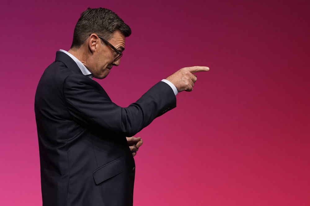 Prime Minister Andy Burnham delivering his keynote speech during the Labour Party conference (Peter Byrne/PA) (PA Wire)