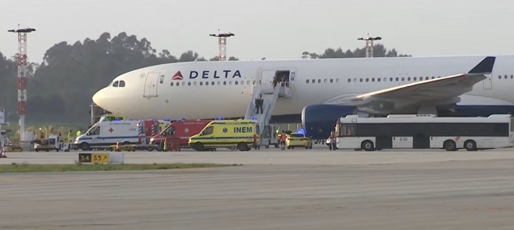 The plane’s cabin had filled with smoke, forcing the plane to land just hours after leaving Barcelona (CBS Boston/Youtube)