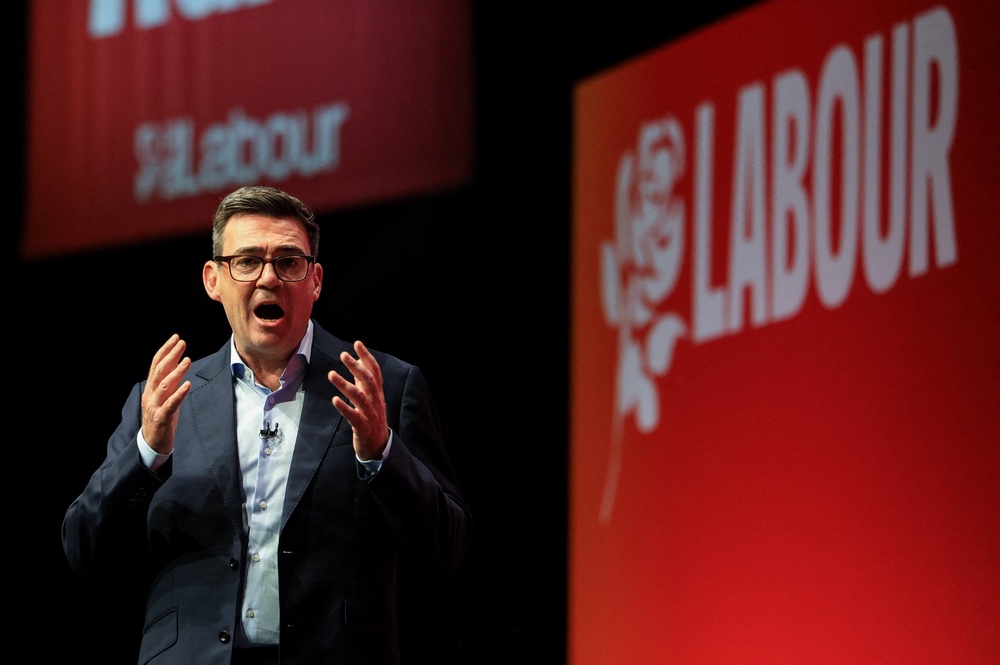 A tearful Andy Burnham has delivered an extraordinary first conference speech as prime minister where he vowed to deliver a “new Britain” (Reuters)