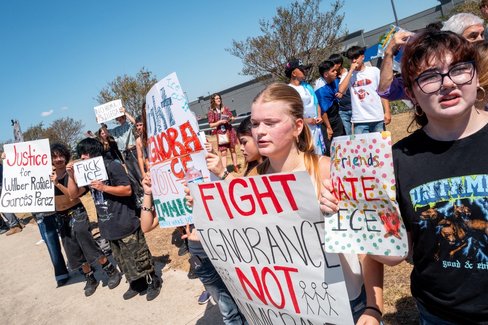 Protesters have demanded the release of Wilber Garcés Pérez, who is among several immigrants shot by ICE agents during traffic stops in recent months as the Trump administration ramps up its mass deportation efforts (Getty)