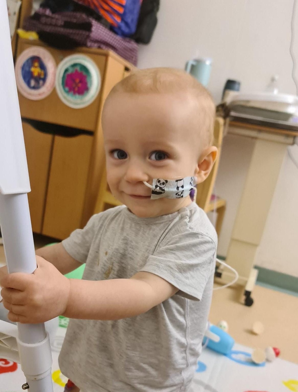 Reuben, from Norfolk, was diagnosed with acute myeloid leukaemia when he was just 10 months old. His family, including mother Mary, are working with charity Anthony Nolan on an urgent plea for stem cell donors (family handout/PA)