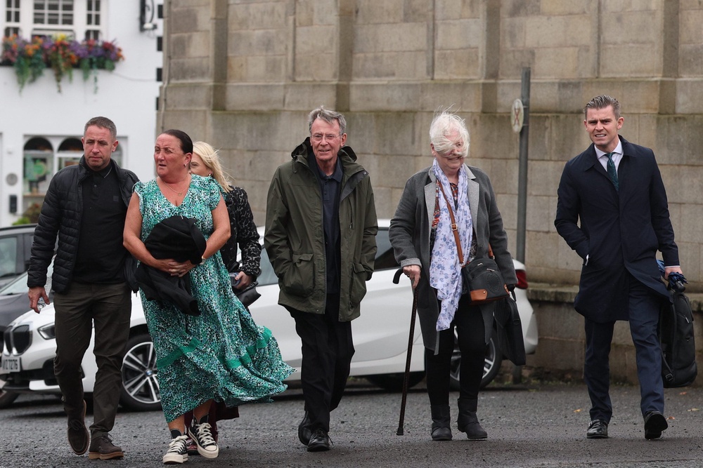 Garvaghy Road residents at Hillsborough Castle on Tuesday (Liam McBurney/PA) (PA Wire)