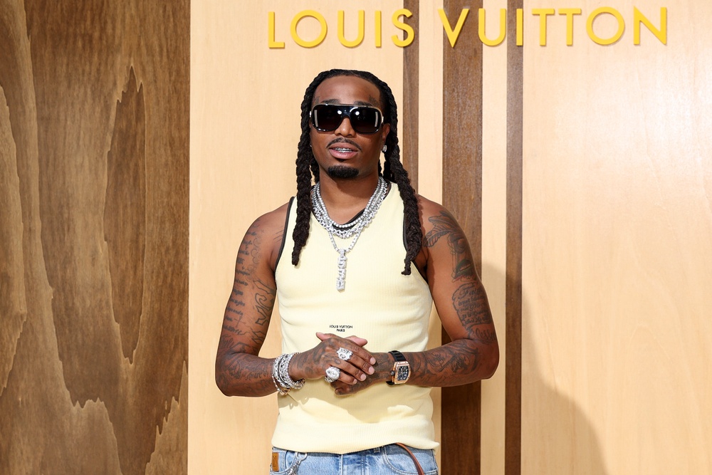 Quavo at the Louis Vuitton Menswear Spring/Summer 2027 show as part of Paris Fashion Wee (Getty)