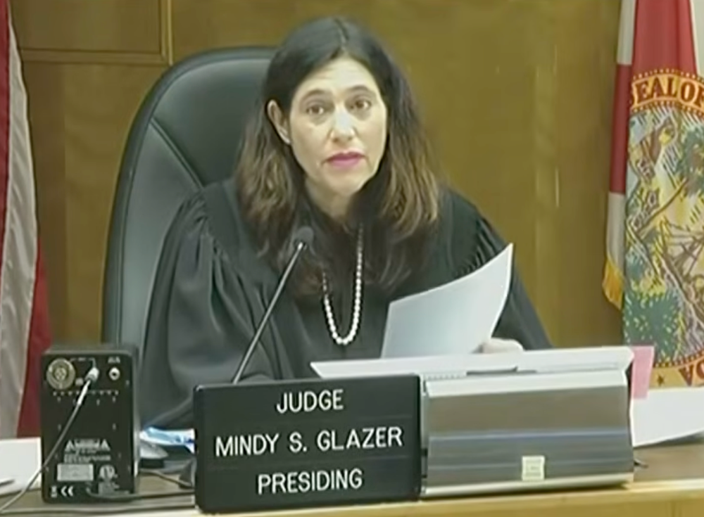 'Who leaves a baby alone like that?' Judge Mindy Glazer (pictured) asked during bond hearing (CBS News Miami)
