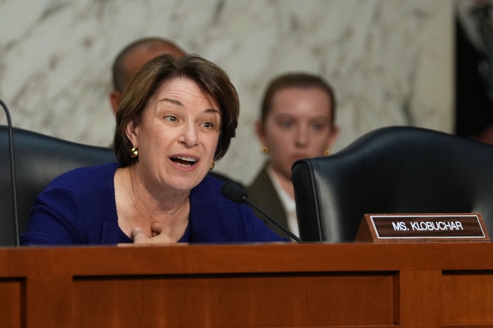 Sen. Amy Klobuchar, D-Minn., speaks as former Justice Department special counsel Jack Smith testifies before the Senate Judiciary Committee at the Capitol, Tuesday, Sept. 29, 2026, in Washington. (AP Photo/Allison Robbert) (AP)