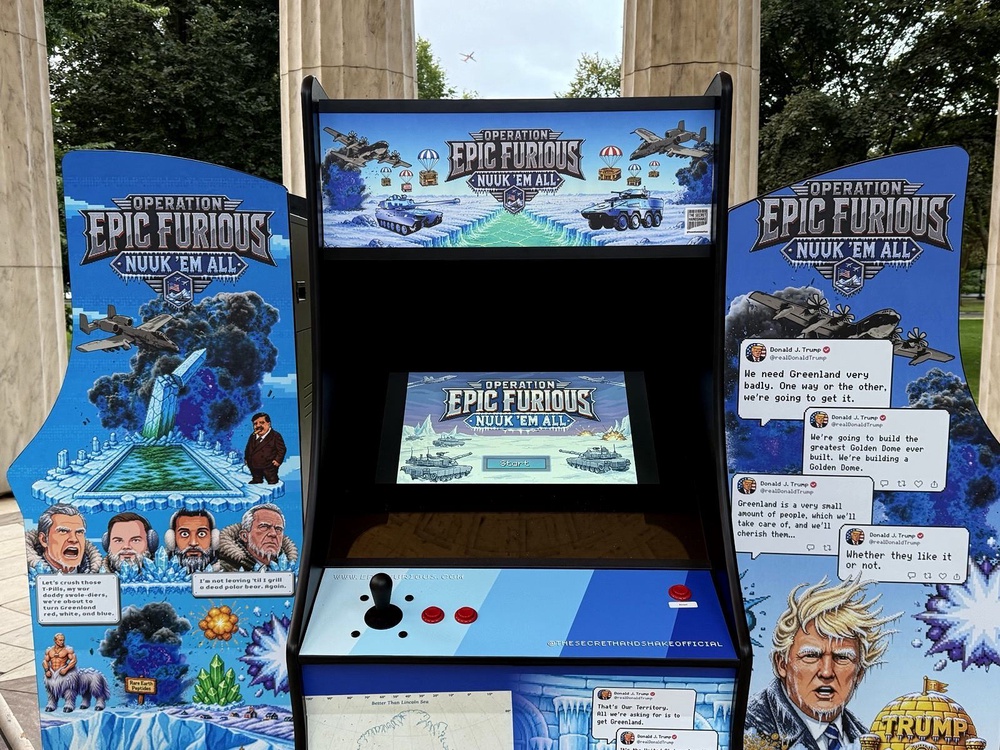 The game was installed after the US, Greenland and Denmark signed a security deal, allowing the US to establish more military bases on the Arctic island (Secret Handshake)