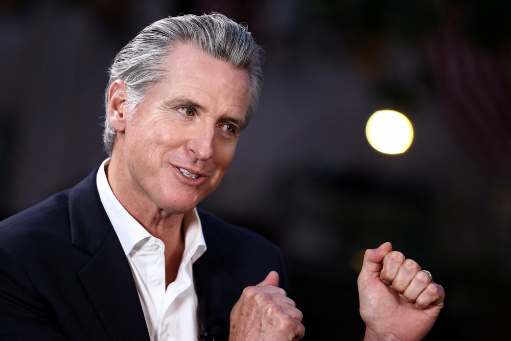 California Governor Gavin Newsom hit back at Trump's remarks (AFP via Getty Images)